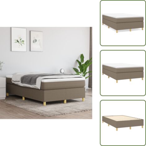 Letto con materasso - vidaXL Giroletto a Molle con Materasso Tortora 120x200 cm in Tessuto - Materasso con molle insacchettate