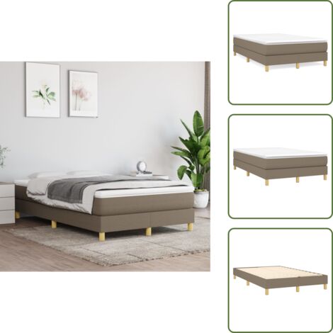 Letto con materasso - vidaXL Giroletto a Molle con Materasso Tortora 120x200 cm in Tessuto - Materasso con molle insacchettate