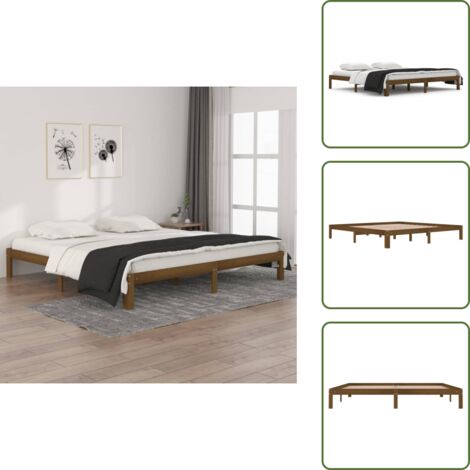 Letto con materasso - vidaXL Giroletto senza Materasso Ambra in Legno di Pino 200x200 cm - Letto ambra