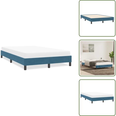 Letto con materasso - vidaXL Giroletto senza Materasso Blu Scuro 120x210 cm Velluto - Letto in legno
