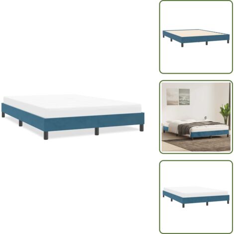 Letto con materasso - vidaXL Giroletto senza Materasso Blu Scuro 160x210 cm in Velluto - Letto in compensato