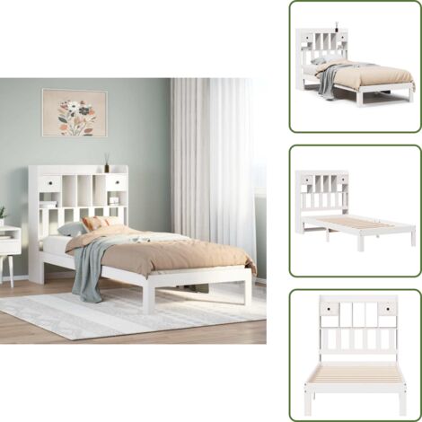 Letto con materasso - vidaXL Letto con Libreria senza Materasso 75x190 cm in Legno Pino - Letto con cassetti