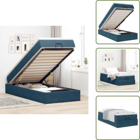 Letto con meccanismo idraulico - vidaXL Struttura Letto Pouf con Materasso 80x200 cm Velluto - Materasso morbido