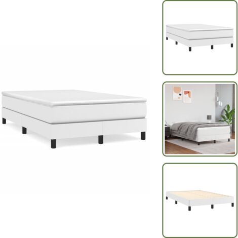 Letto con molle insacchettate - vidaXL Giroletto a Molle con Materasso Bianco 120x190 cm in Similpelle - Letto con similpelle