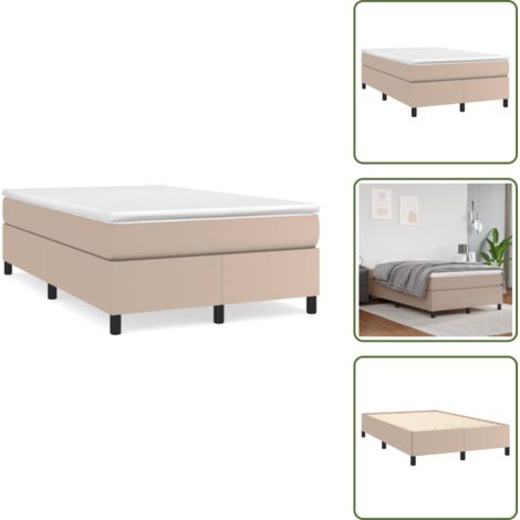 Letto con molle insacchettate - vidaXL Giroletto a Molle con Materasso Cappuccino 120x190cm Similpelle - Letto cappuccino