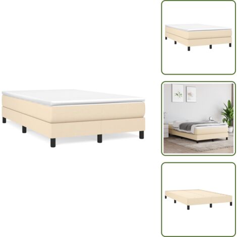 Letto con molle insacchettate - vidaXL Giroletto a Molle con Materasso Crema 120x190 cm in Tessuto - Letto con schiuma