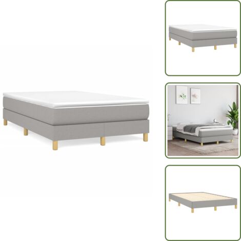 Letto con molle insacchettate - vidaXL Giroletto a Molle con Materasso Grigio Chiaro 120x190cm Tessuto - Letto con schiuma