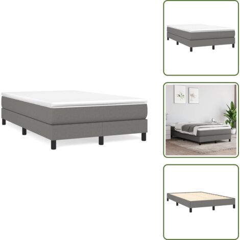 Letto con molle insacchettate - vidaXL Giroletto a Molle con Materasso Grigio Scuro 120x190cm Tessuto - Letto con schiuma