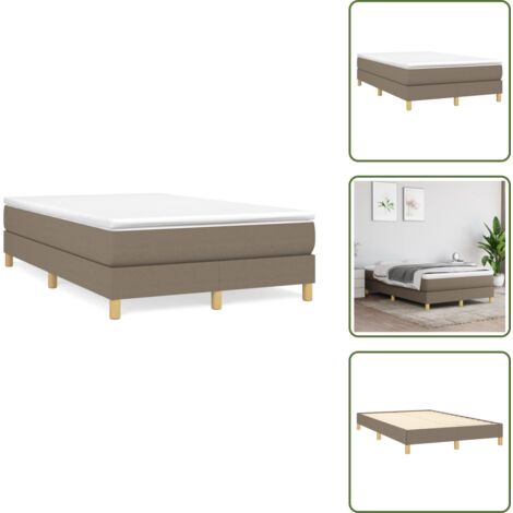 Letto con molle insacchettate - vidaXL Giroletto a Molle con Materasso Tortora 120x190 cm in Tessuto - Letto tortora