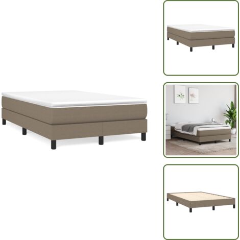 Letto con molle insacchettate - vidaXL Giroletto a Molle con Materasso Tortora 120x190 cm in Tessuto - Letto tortora