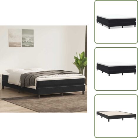 Letto con molle - vidaXL Letto a Molle senza Materasso Nero 160x220 cm in Velluto - Letto nero