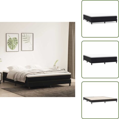 Letto con molle - vidaXL Letto a Molle senza Materasso Nero 180x220 cm in Velluto - Letto nero