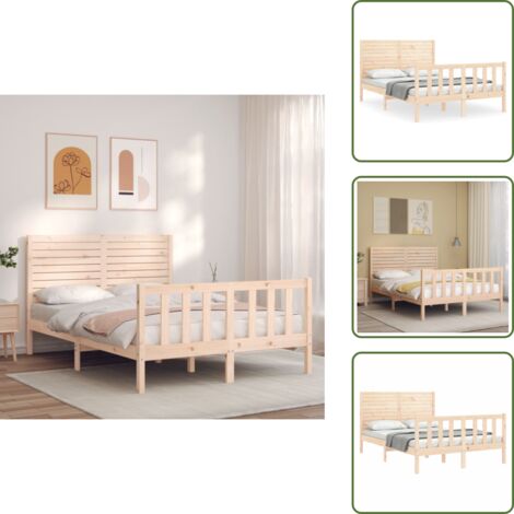 Letto con pediera - vidaXL Giroletto senza Materasso 140x200 cm in Legno Massello di Pino - Letto in pino