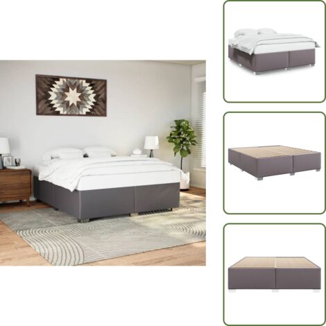 Letto con piedi in legno - vidaXL Giroletto Grigio 200x200 cm in Similpelle -