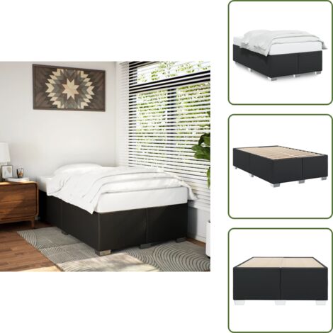 Letto con piedi in legno - vidaXL Giroletto Nero 120x200 cm in Similpelle -