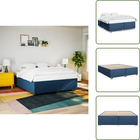 Letto con piedi in legno - vidaXL Giroletto senza Materasso Blu 180x200 cm in Tessuto -