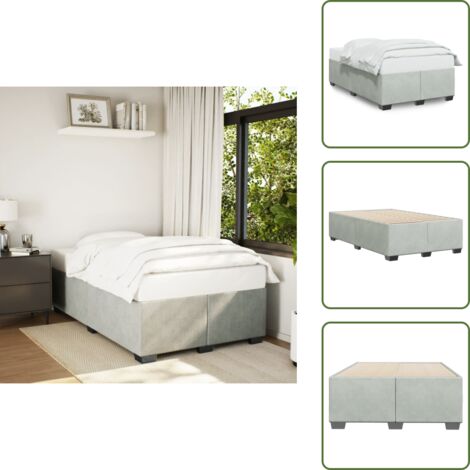 Letto con piedi in legno - vidaXL Giroletto senza Materasso Grigio Chiaro 120x200 cm Velluto -