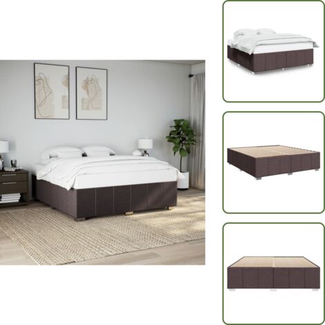 Letto con piedi in legno - vidaXL Giroletto senza Materasso Marrone Scuro 180x200 cm Tessuto -