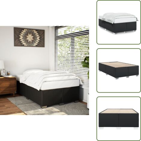 Letto con piedi in legno - vidaXL Giroletto senza Materasso Nero 120x190 cm Similpelle -
