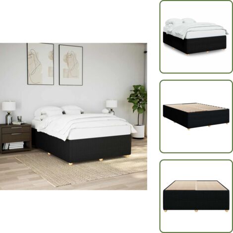 Letto con piedi in legno - vidaXL Giroletto senza Materasso Nero 160x200 cm in Tessuto -