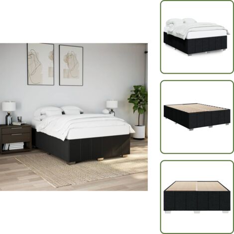 Letto con piedi in legno - vidaXL Giroletto senza Materasso Nero 160x200 cm in Tessuto -