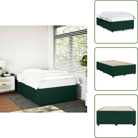 Letto con piedi in legno - vidaXL Giroletto senza Materasso Verde Scuro 120x190 cm Velluto -