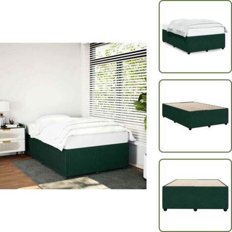 Letto con piedi in legno - vidaXL Giroletto senza Materasso Verde Scuro 120x200 cm in Velluto -