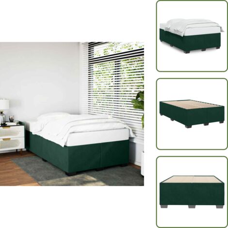 Letto con piedi in legno - vidaXL Giroletto senza Materasso Verde Scuro 120x200 cm in Velluto -