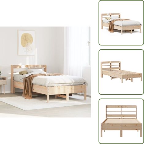 Letto con ripiani - vidaXL Letto senza Materasso 75x190 cm in Legno Massello Pino - Letto in pino