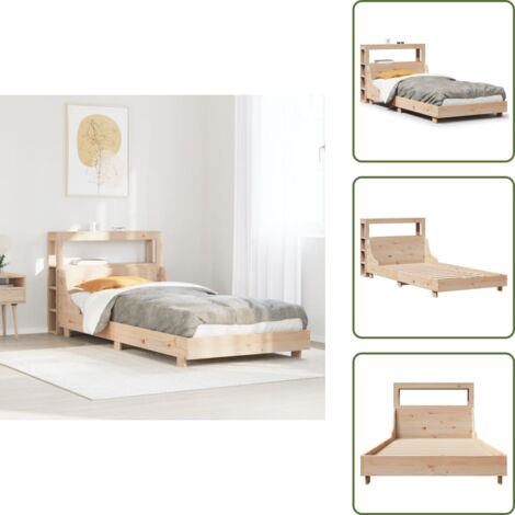 Letto con ripiani - vidaXL Letto senza Materasso 90x190 cm in Legno Massello di Pino - Letto in pino