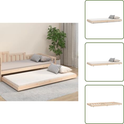 Letto con ruote - vidaXL Giroletto senza Materasso 100x200 cm in Legno Massello di Pino - Giroletto con ruote