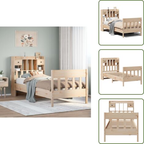 Letto con scomparti - vidaXL Giroletto senza Materasso 75x190 cm in Legno Massello di Pino - Letto con cassetti