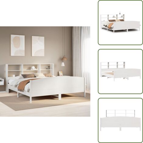 Letto con spazio portaoggetti - vidaXL Giroletto con Libreria senza Materasso 180x200 cm in Legno Pino - Letto salvaspazio