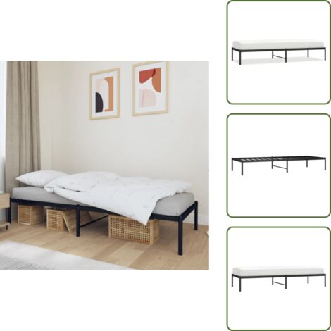 Letto con spazio sotto - vidaXL Giroletto in Metallo Nero 80x200 cm -