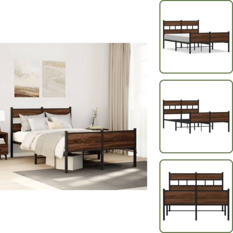 Letto con spazio sotto - vidaXL Giroletto senza Materasso Rovere Marrone 120x190 cm Truciolato - Letto con testiera e pediera
