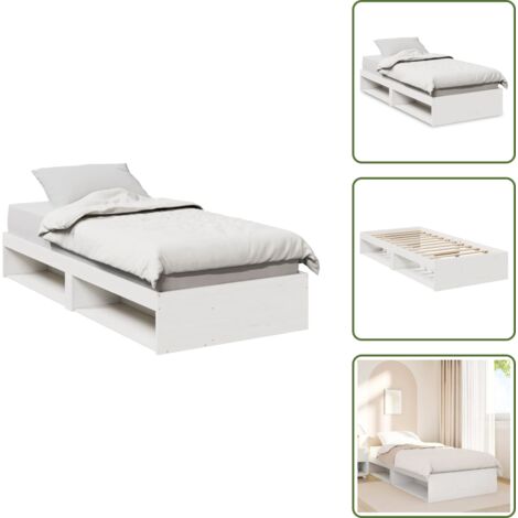 Letto con spazio sottostante - vidaXL Dormeuse senza Materasso Bianca 90x190 cm Legno Massello Pino - Letto multifunzione