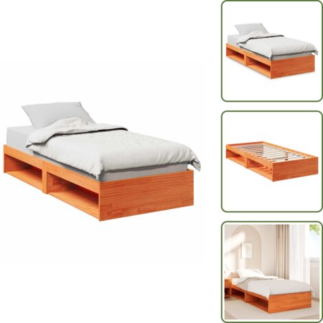 Letto con spazio sottostante - vidaXL Dormeuse senza Materasso Marrone Cera 90x190 cm Legno di Pino - Letto multifunzione