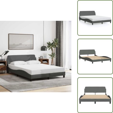 Letto con supporto - vidaXL Giroletto Dover Grigio Scuro 120x200 cm Tessuto - Letto con doghe