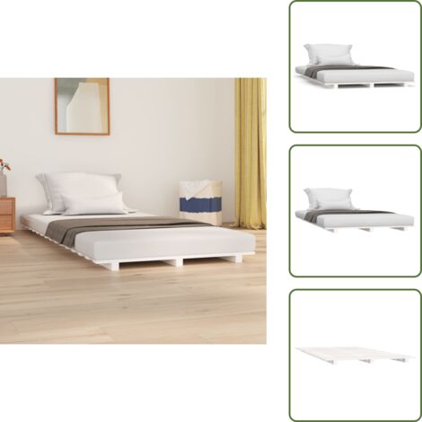 Letto con telaio in legno - vidaXL Giroletto senza Materasso Bianco 100x200 cm Legno Massello Pino -