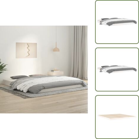 Letto con telaio in legno - vidaXL Giroletto senza Materasso Bianco 180x200 cm Legno Massello Pino -