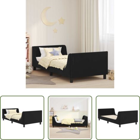 Letto con testata -  Struttura letto bambini con testata Nero 80 x 200 cm Velluto