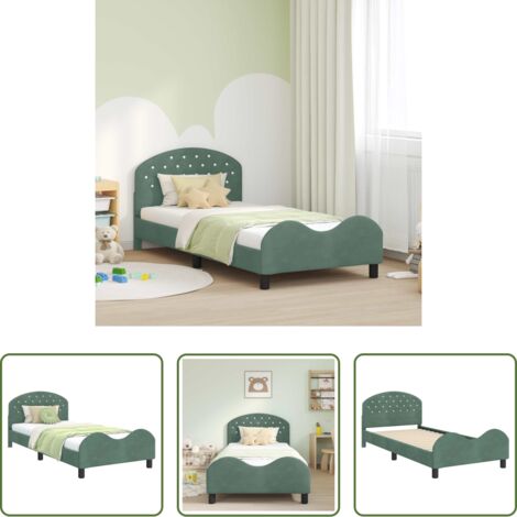 Letto con testata -  Struttura letto bambini con testata Verde Mare 90 x 200 cm