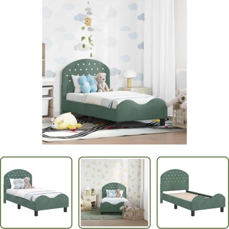 Letto con testata -  Struttura letto per bambini con testata Verde Mare 70 x 140 cm