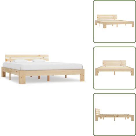 Letto con testata - vidaXL Giroletto senza Materasso 180x200 cm in Legno Massello di Pino -