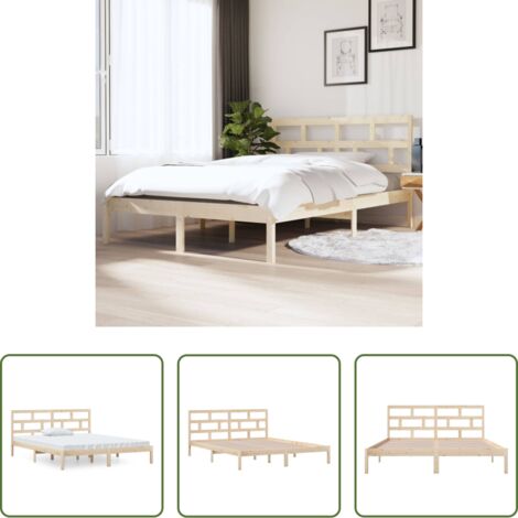 Letto con testiera -  Giroletto 120x190 cm Small Double in Legno Massello