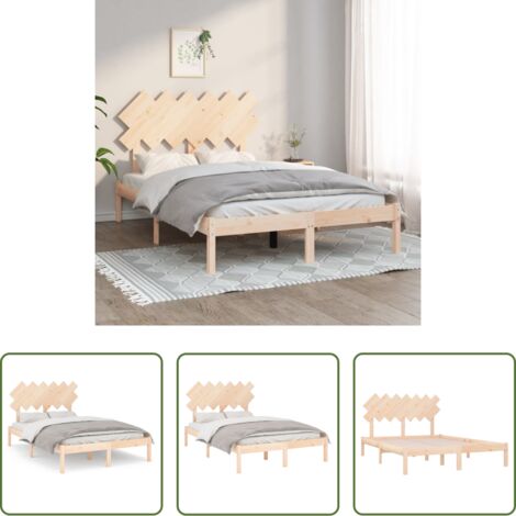 Letto con testiera -  Giroletto 120x200 cm in Legno Massello