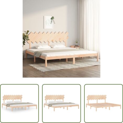 Letto con testiera -  Giroletto 200x200 cm in Legno Massello