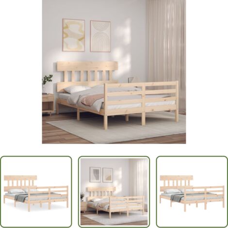 Letto con testiera -  Giroletto con Testiera 120x200 cm in Legno Massello