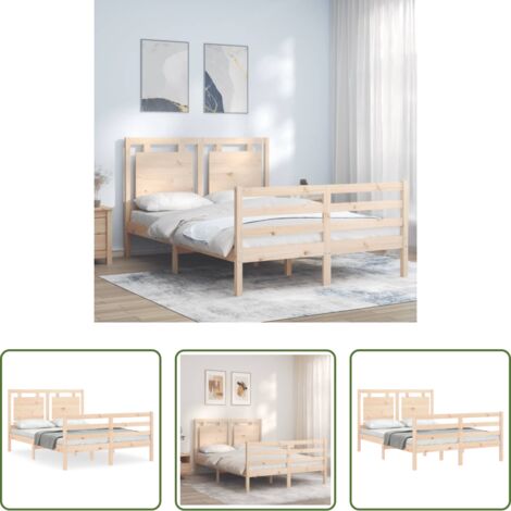 Letto con testiera -  Giroletto con Testiera 120x200 cm in Legno Massello