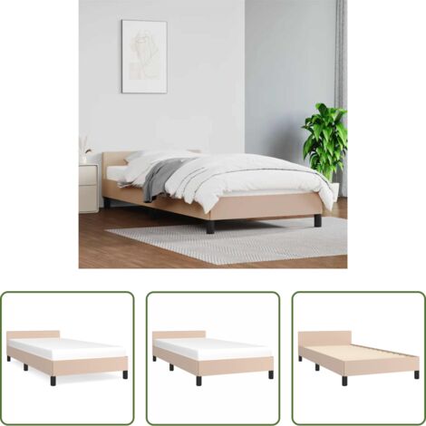 Letto con testiera -  Giroletto con Testiera senza Materasso Cappuccino 80x200 cm